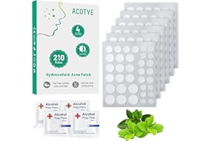 ACOTYE Pimple Patches Spot Patches Salicylic Acid, Tea Tree Oil, for Large Zit Breakouts, Hydrocolloid Patches for Face, Chin or Back (S, count, 210)