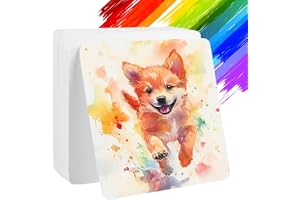 80 ark kvadratiskt akvarellpapper, 12 × 12 cm Vykort | blanka akvarellpapper, 100 % bomull, akvarellpapper, vykort, tomt akvarellfärger, akrylfärger, bläck, färgpennor