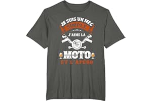 CADEAU RIGOLO ANNIVERSAIRE POUR MOTARD pour Fans de La Moto et l'Apéro Motard Humour Alcool Drôle T-Shirt