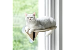 MEWOOFUN Perchoir de fenêtre avec marches d'escalade et griffoir – Lit pour chat en bois pour chats d'intérieur (1 perchoir)
