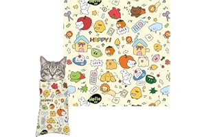 VLYX Fascia per toelettatura Gatti, sicura per Taglio Unghie, 70x70 cm, autoaderente, AntiGraffio, antimosse, Antiscivolo - Graffiti