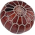 Poufs&Pillows Premium Leather Pouffe - Handmade - Delivered unstuffed- Ottoman, footstool, floor cushion 16 * 20 * 20 inches