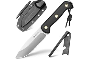 NedFoss SEAL cuchillo supervivencia, cuchillo bushcraft,cuchillo de caza,cuchillo camping,Hoja fija afilada para exteriores, full tang, acampada supervivencia