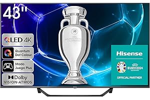 Hisense TV 43A7KQ - QLED Smart TV de 43 Pulgadas Televisor, con Quantum Dot Colour, 60Hz VRR, Dolby Vision & Dolby Atmos, Bluetooth & HDMI, Compartir en el televisor, Alexa Built-in (2023)
