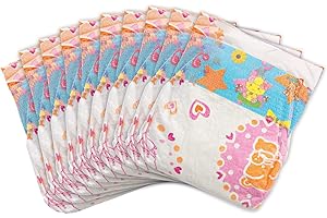 Heless 1075 - Couches pour Poupées, 10 Pièces, Imprimées à la Taille avec des Motifs Enfantins Colorés, Taille 35-50 cm