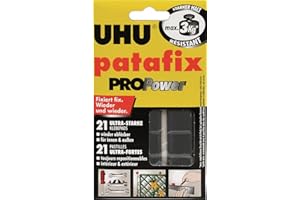 UHU Patafix - Paquete de 21 parches adhesivos reposicionables para la fijación de objetos de hasta 3kg