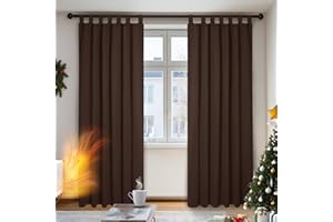 Deconovo Tende Oscuranti per Interni 2 Pezzi 140x290 CM, Tende Camera da Letto Moderne Termiche Isolanti, con Passanti, Cioccolato
