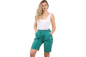 Style Lockers® Ladies Cherry Berry Shorts, Women Plain Capri Length Stretch Fit Pull On Elasticated Waist Summer Crop Short Pants Plus Size UK 10-20