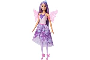 Barbie Doll with Clothes & Accessories, Fantasy Fashion Pack with 8 Accessories Including Mermaid Tail, Fairy Wings, Royal Necklaces, Shoes & More for 10+ Looks, JCP74