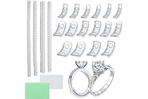 GIHENHAO 21 pezzi Adjuster Anelli Ring Size Adjuster, iduttore per Anello Adjuster Anelli, misura multipla per quasi tutti gli anelli, con panno per la pulizia dei gioielli (A-21)