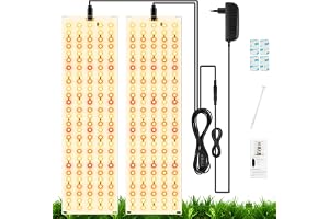 OFFCUP Växtlampa LED Full Light Spectrum 2 Pcs, Red and White Grow Light with 270 LEDs,Växtbelysning with Timer of 3/6/12h, 3