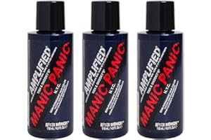 Manic Panic After Midnight Amplified Creme, Vegan, Cruelty Free, Blue Semi Permanent Hair Dye 3 x 118ml