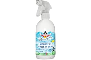 Paulette - Mousse de Salle de Bain Citron - Spray Nettoyant Détartrant Naturel et Ecocert - Fabriqué en France - 500 ml