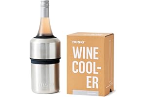 Huski Wine Cooler | Award Winning Iceless Design | Keeps Wine Cold up to 6 Hours | Wine Accessory | Next Generation Ice Bucket | Fits Some Champagne Bottles | Perfect Gift for Wine Lovers (Stainless)
