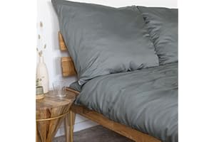 ‎AGA.PIE AGAPIE - Bambus Lyocell Kopfkissenbezug 80x80 cm - Dunkel-Grau, 100% Bio Oeko-Tex 100, für Allergiker, Antibakteriell, Ganzjahres-Bettwäsche, Atmungsaktiv, Geruchshemmend, Besonders sanft