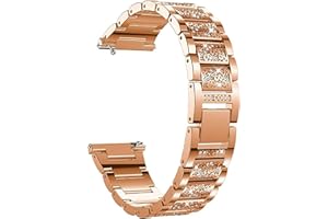 Blueshaweu 18 mm 20 mm 22 mm braccialetto,cinturino in acciaio inox strass,Cinghia in metallo con raccordi di ricambio regolabili per uomini e donne