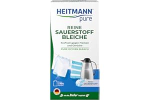 ‎HEITMANN PURE HEITMANN pure Reine Sauerstoffbleiche | Bleichmittel aus Aktiv-Sauerstoff und Soda für Wäsche, Geschirr & Gegenstände | Entfernt Flecken, Verfärbungen & Gerüche | Lebensmittelgerechtes Pulver | 350 g