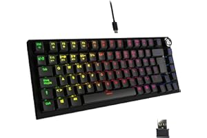 NEWSKILL Pyros Pro Teclado Gaming 75% RGB inalámbrico/Bluetooth/Cable Outemu Red Hotswap - Color Negro