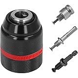Set Mandrino Trapano 1.5-13 mm, Filettatura 1/2" 20UNF, Mandrino per Avvitatore, Mandrino Autoserrante, con 1/2'' Base Dell'a