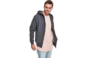 Urban Classics Blank Zip Hoodie Uomo Felpa Jogging Carbone Regular