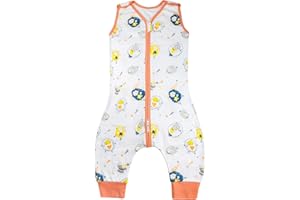 FLYISH DIRECT Śpiworek dla niemowląt, 100% bawełniany letni śpiworek, 0,5 Tog dziecięcy bezrękawnik oddychający, odpowiedni do pieluch