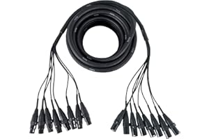 Pronomic Stage MX8/0-10 Sub-Multicore XLR 10m - Multicore XLR mâle 8 voies vers XLR femelle - Connecteurs XLR numérotés en métal - Idéal pour studio et scène - Longueur : 10 mètres - Noir