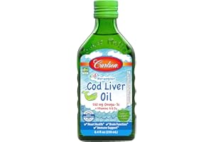 Carlson - Kid's Cod Liver Oil, 550 mg Omega-3s + A & D3, Liquid Fish Oil Supplement, Wild-Caught Norwegian Arctic Cod-Liver Oil, Sustainably Sourced, Green Apple, 250 mL (8.4 Fl Oz)