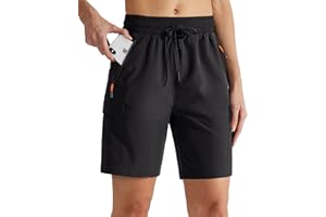 MASKERT Hiking Trousers Women's Short Outdoor Sports Shorts Running Shorts Stretch Sports Trousers Running Trousers Summer Short Cargo Trousers Hiking Shorts with Pockets