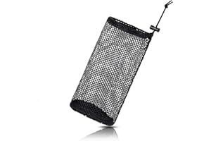 EupHHonycs 1 PCS Black Nylon Mesh Golf Pouch, Black Golfs Ball Bag, Golf Ball Storage Bag, Carries 48-56 Golfs Balls, Multi-Purpose Net Pouch with Locking Drawstring Closure