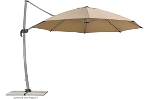 Schneider Sonnenschirm Rhodos Rondo, sand, 350 cm rund, 792-16, Gestell Aluminium, Bespannung Polyester, 22.4 kg