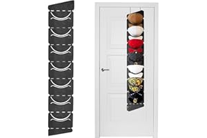 Divono Baseball Kappen Halterung Faltbar Cap Halterung Wand mit 7 Taschen Baseball Kappenhalter Organizer Tür Rückwand Cap Halter Hut-Organizer Fühlte Cap Huthalter (Grau)