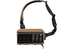 TACTICAL_GEEK Cache L3 EDC - Bolso bandolera ligero para hombre y mujer, compacto, bandolera ajustable, bandolera para el hombro, bolso de pecho para viajes, escuela, senderismo, 1000d Coyote Tan,
