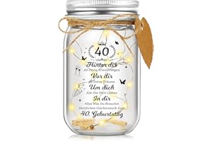 MELEAGER LED Bottle Light with Saying, Gift for 40th Birthday, Decorative Bottle with Fairy Lights, Light Bottle as Birthday Gift 40 Years for Family, Friends, Lovers, 40th Anniversary Gift Ideas