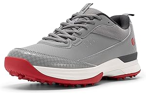 FitVille Men's Golf Shoes Extra Wide Fit Spiked Golf Shoes Comfortable Non Slip Outdoor Casual Sneakers Trainers