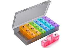 Tablettenbox 7 Tage - BUG HULL Medikamentenbox Pillendose Morgens Mittags Abends