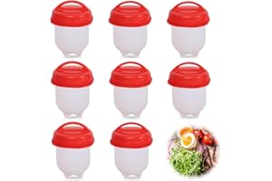 CAINCAY Egg Cooker Silicone Egg Cooker, 8 Pieces Non-stick Egg Boiler Egg Boiler Cups, Egg Poachers No Shell Egg Cook Cups without Shell Egglets for Kitchen Breakfast