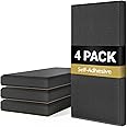 TONOR 4 PCS Large Acoustic Panel, 23.6″ * 11.8″ * 2.36″ 3D Fiberglass Sound Proof Panel with Full Self-adhesive, Decorative Echo Absorbing Wall Panel, for Studio, Living Room, Home, Office, Black