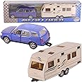D.A.Y. Republic Blue, 1:40 Scale Diecast Metal 4X4 Car and Caravan Toy With Plastic Parts and Opening Doors, Perfect as a Prop or Play Vehicle a Great Present for Boys and Girls (Blue)