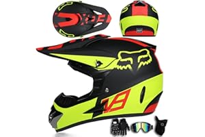ARMAAN Casco de motocross para adolescentes y adultos, casco integral para todoterreno, descenso, moto de cross, cascos de moto para exteriores, casco de moto de cross para niños y niñas,Color A-L(56~57cm)