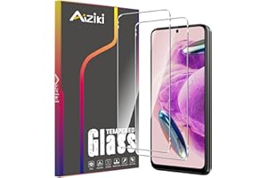 Aiziki Szklana folia ochronna na ekran do Xiaomi Redmi Note 12s folia ze szkła hartowanego, ochrona przed uderzeniami, odporna na pękanie, odporna na zarysowania, przezroczysta HD, bez pęcherzyków powietrza, [2 sztuki] ochraniacze ekranu Xiaomi Redmi Note 12s