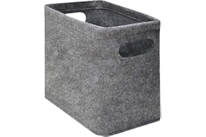 DuneDesign Contenitore per Carta Igienica - Scatola in Feltro da 4 Rotoli - Cestino da Bagno Grigio