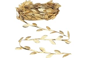 Soleebee 10M Künstliche Reben Blätter Geschenk Luftschlangen Dekoration perfekt verzierten Reben für DIY Handwerk Party Hochzeit Hausgarten Dekoration (Gold - 1)