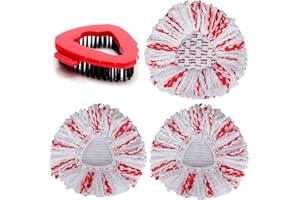 SGIZOKU Têtes de Rechange Compatible avec Viledar Turbo 3en1 Mop,3 Recharges de mop en Microfibres +1 Brosse de Nettoyage Triangulaire