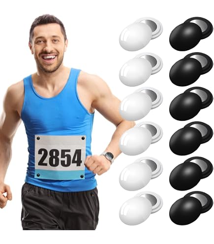 Porte-Dossard Running Magnétique - Lot De 8 Avec Boutons Tissu, Pour Marathon Sans Épingles