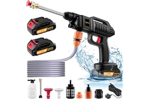 LTPAG pressure washers cordless 21V, 1500W Portable cordless pressure Power washer uk, with 2 Nozzle, 2 Batteries, 16.5ft Hose Cordless jet washers/pressure washers for Car Floor Gardening Cleaning