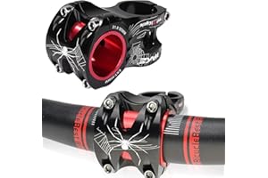 SOEKODU 31,8-35 mm Attacco Manubrio per Bici da Ciclismo, 50 mm Attacco Manubrio Corto Regolabile in Lega di Alluminio per Mountain Bike per Bici da Strada, MTB, BMX