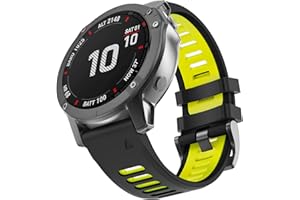 MYSNBKN Pasek Garmin Fenix 6X, szerokość 26 mm, silikonowe paski pasują do Garmin Fenix 7X/Fenix 6X/Fenix 6X Pro/Fenix 5X/5X Plus/Fenix 3/Fenix 3 HR / Tactix/Descent MK1/D2 Delta PX/D2 Charlie