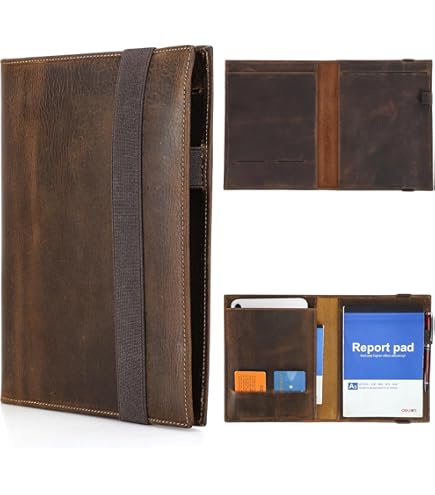 Cartellina Portadocumenti In Pelle PU Nero Manetti - Con Blocco Note, Portabiglietti E Tasca Per Cellulare - Foto 7