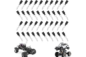 ErShiPing 40 StückRC Karosserie Clips mit Aufreißlaschen, RC Körper Shell PinsRC Karosserieklammern RC Car Clips für Deerc Ersatzteile 1/10 1/12 1/16 1/18 Fernbedienung R Pins Ersatzteile(Schwarz)
