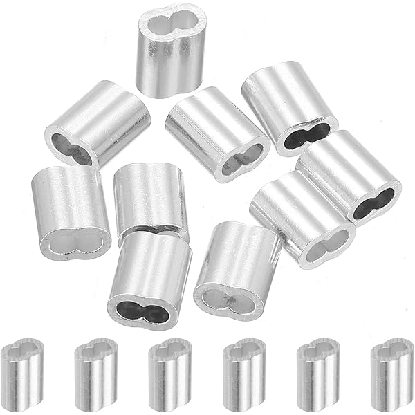 XD-10pcs 5/16" Aluminum Cable Crimps Cable Ferrule Clip Fittings For Crimping Wire Rope Cable M8 Flq049 8 0 1